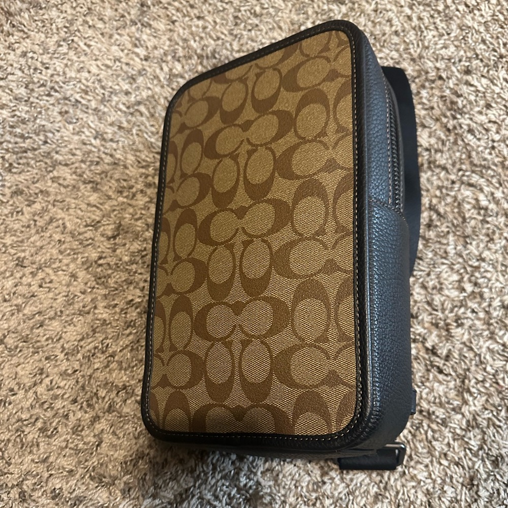 Men coach cross body brown bag